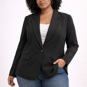 JustFab Classic Black Blazer Plus Size 2X